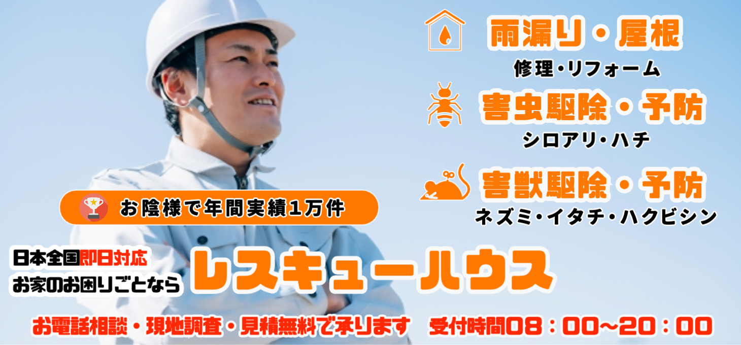 《無料見積》雨漏り・屋根修理のことならレスキューハウス